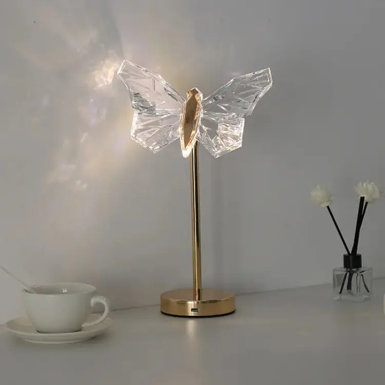 Butterfly Crystal Bordlampe