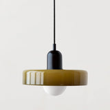 Bauhaus pendellampe i farget glass