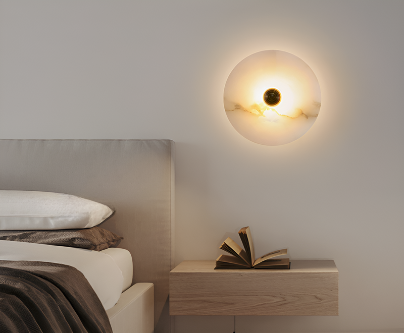 Oval lampe i Alabaster