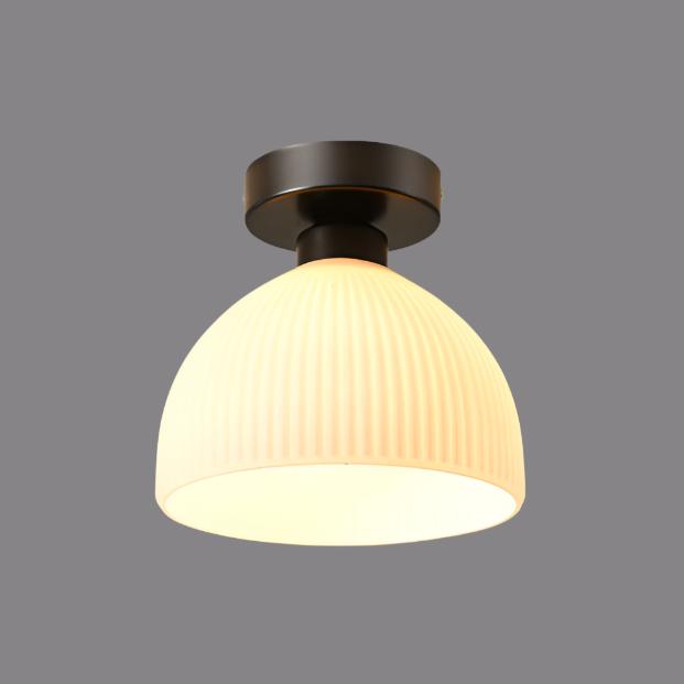 Moderne taklampe i melkehvitt glass