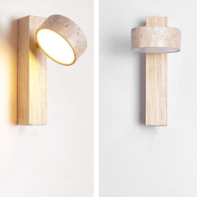 Wabi Sabi Off-white vegglampe i travertin